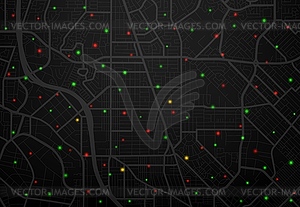 Карта города фон спутникового слежения за дорожным движением - изображение векторного клипарта