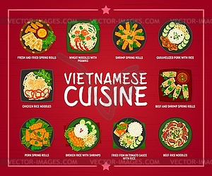 Vietnamese cuisine restaurant food menu page - vector clipart / vector image