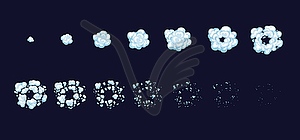 Cartoon smoke explosion game sprite animate effect - vector clipart