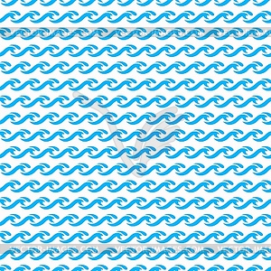 Ocean and sea waves seamless pattern background - vector image