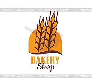 Bakery shop symbol. Wheat, oat, rye or barley ears - vector clip art