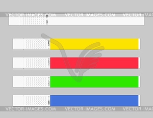 Бумажный браслет или макет браслета, билеты на мероприятие - векторное изображение