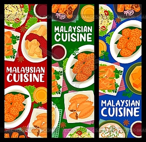 Malaysian cuisine meals banners Malaysia - vector clipart