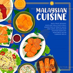 Malaysian cuisine menu cover template - stock vector clipart