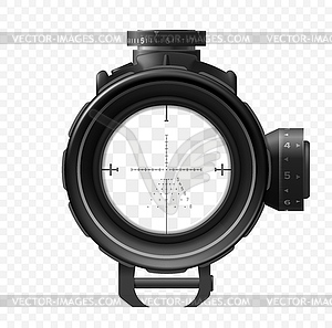 Sniper scope, sight view target, crosshair - vector image