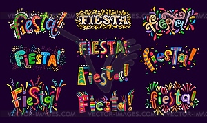 Fiesta Party, mexican or spanish holiday carnival - vector image