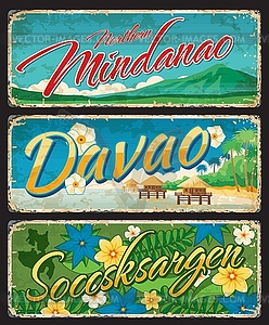 Mindanao, Davao and Soccsksargen plates - vector image