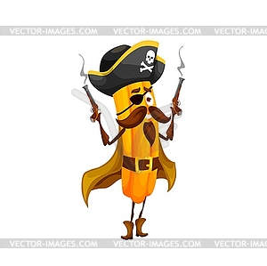 Cartoon mexican churros pirate captain character - vector clip art