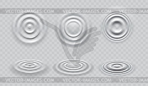 Ripple water waves top view - vector image