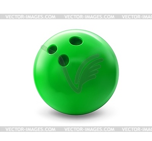 Realistic 3d bowling ball, green sphere - royalty-free vector clipart