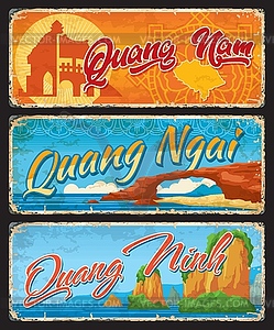 Quang Nam, Ngai and Ninh, Vietnamese provinces - vector image