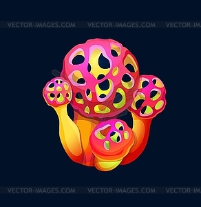 Fantasy magic holey cartoon mushrooms - vector clip art