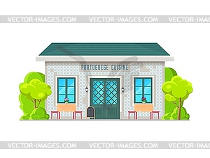 Portuguese cuisine restaurant building icon - vector image