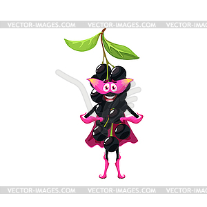 Cartoon bird cherry guard, superhero character - vector clipart