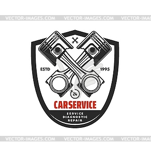 Car service icon. Crossed auto pistons - vector clipart