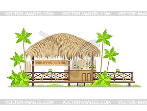 Philippine cuisine restaurant building - vector clip art