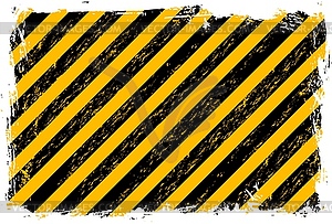 Grunge yellow and black stripes, warning frame - vector clipart