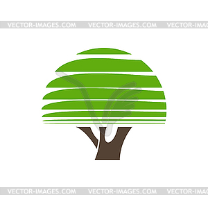 Ecology and nature icon, green garden tree - vector clipart