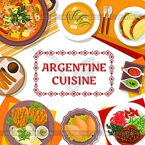 Обложка меню ресторана аргентинской кухни - векторизованное изображение