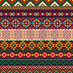 Mexican border pattern ethnic geometric background - vector clip art