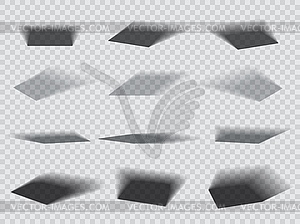 Square and rectangle box shadow realistic effects - vector EPS clipart