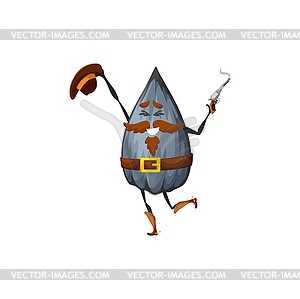 Cartoon sunflower seed cowboy with gun, western - vector clipart