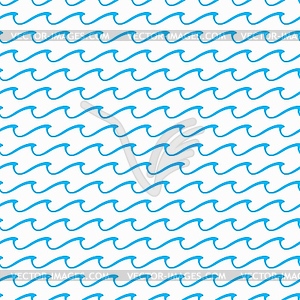 Ocean and sea waves seamless pattern background - vector clipart