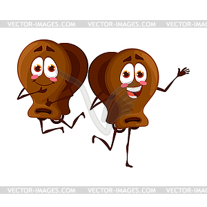 Cartoon castanets characters, music instruments - vector image