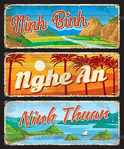 Ninh Binh, Nghe An, Ninh Thuan, Vietnam provinces - vector image