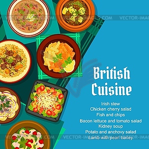 British cuisine meals menu page template - vector EPS clipart