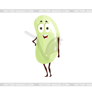 Cartoon bean character, legume mascot, bob - stock vector clipart