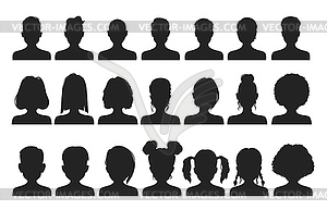 Male, female avatar profile silhouette, man, woman - vector clipart