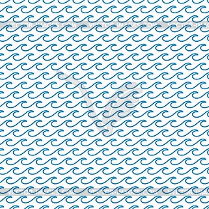 Ocean, sea waves seamless pattern or textile print - vector clip art