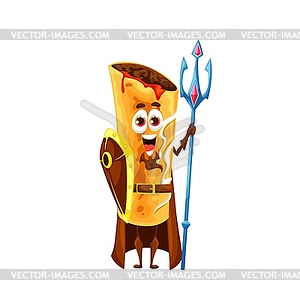 Cartoon mexican chimichanga defender character - vector clipart