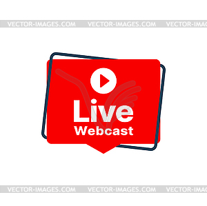 Live webcast or webinar icon of online training - vector image