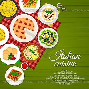 Italian cuisine restaurant menu cover template - vector clipart