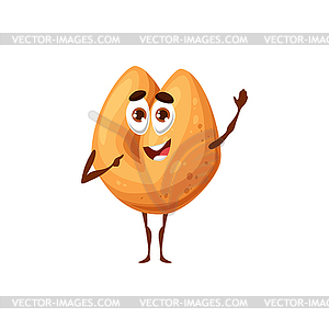 Chinese fortune cookie character, lucky biscuit - vector image