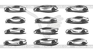 Futuristic car, supercar vehicle future automobile - vector image