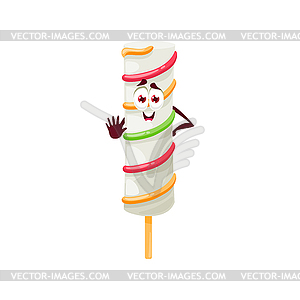 Fruity lolly ice cream on stick emoticon dessert - vector clip art