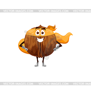 Супергерой грецкий орех в твердой скорлупе смайлик - изображение в векторе / векторный клипарт
