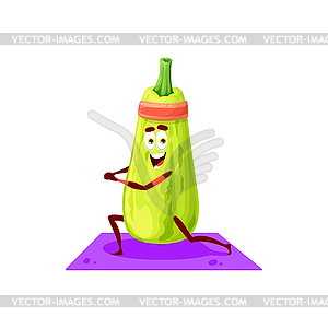 Cartoon character aubergine vegetable yoga sport - vector clipart