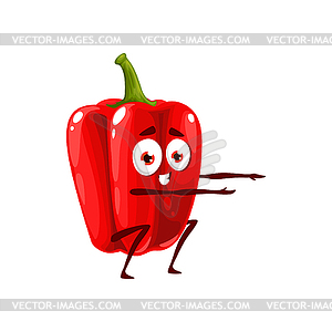 Мультяшный персонаж из красного болгарского перца, паприка - векторное изображение EPS