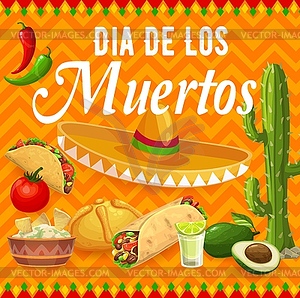 Dia de Los Muertos mexican holiday banner - vector clipart