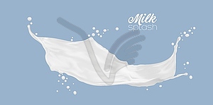 Realistic yogurt, milk or cream wave splash drops - vector EPS clipart