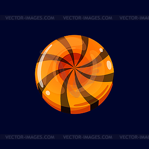 Candy lollipop caramel round striped sweets icon - vector image