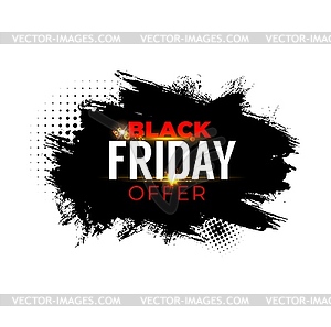 Black friday sale banner with weekend shop offer - vector clipart