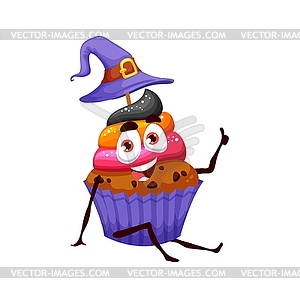 Мультяшный Хэллоуин фиолетовый ведьмин кекс - клипарт в формате EPS