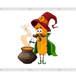 Cartoon churros witch character, tex mex wizard - vector image