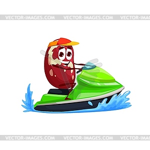 Мультяшный персонаж боб на гидроцикле или водном скутере - векторное изображение EPS