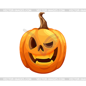 Winking funny cartoon Halloween pumpkin lantern - vector image